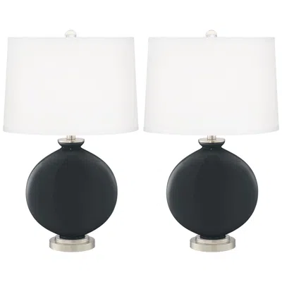 Color Plus Carrie 26 1/2" High Black Of Night Table Lamps Set Of 2