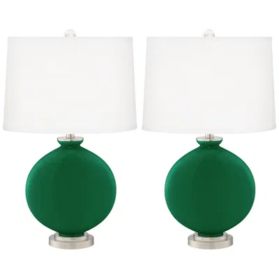 Color Plus Carrie 26 1/2" High Greens Table Lamp Set Of 2