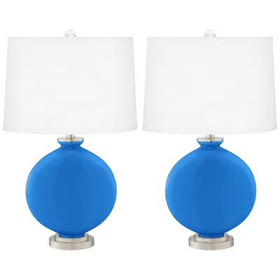 Color Plus Carrie 26 1/2" High Royal Blue Table Lamps Set Of 2