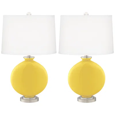 Color Plus Carrie 26 1/2" Lemon Zest Table Lamps Set Of 2