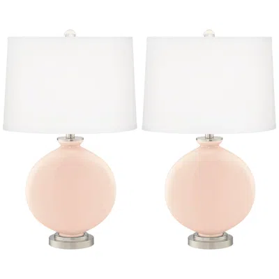 Color Plus Carrie 26 1/2 Linen Pink Table Lamps Set Of 2