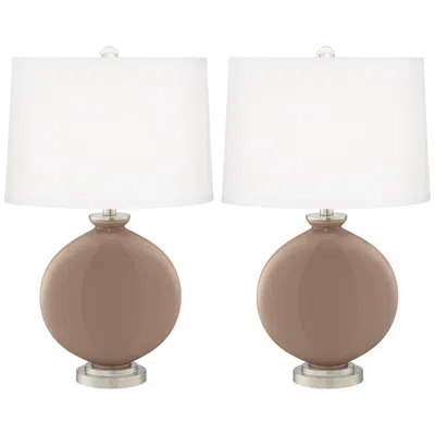 Color Plus Carrie 26 1/2" Mocha Brown Table Lamps Set Of 2