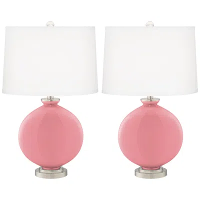 Color Plus Carrie 26 1/2" Modern Haute Pink Table Lamps Set Of 2