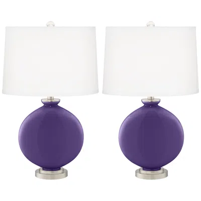 Color Plus Carrie 26 1/2" Modern Izmir Purple Table Lamps Set Of 2