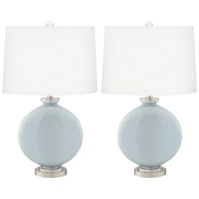 Color Plus Carrie 26 1/2" Modern Take Five Blue Table Lamps Set Of 2