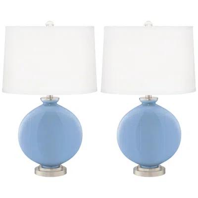Color Plus Carrie 26 1/2" Placid Blue Table Lamps Set Of 2