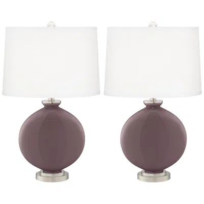 Color Plus Carrie 26 1/2" Poetry Plum Purple Table Lamps Set Of 2