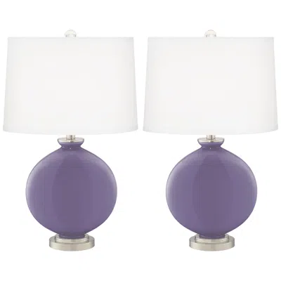 Color Plus Carrie 26 1/2" Purple Haze Table Lamps Set Of 2