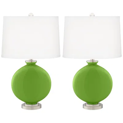 Color Plus Carrie 26 1/2" Rosemary Green Table Lamps Set Of 2