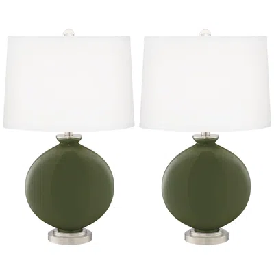 Color Plus Carrie 26 1/2" Secret Garden Green Table Lamps Set Of 2