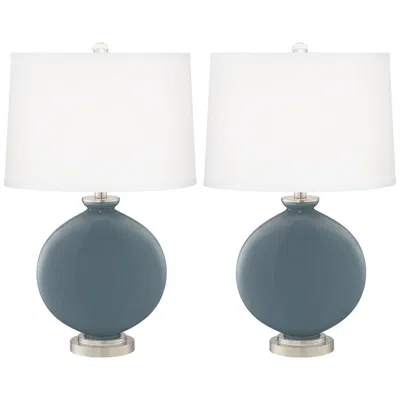 Color Plus Carrie 26 1/2" Smoky Blue Table Lamps Set Of 2