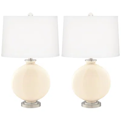 Color Plus Carrie 26 1/2" Steamed Milk White Table Lamps Set Of 2