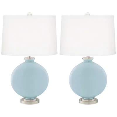 Color Plus Carrie 26 1/2" Vast Sky Blue Table Lamps Set Of 2