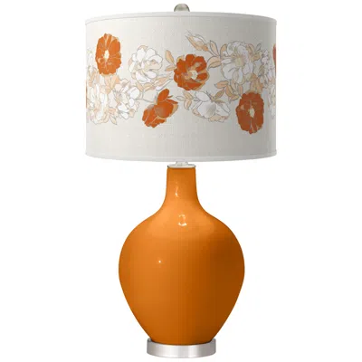 Color Plus Cinnamon Spice Rose Bouquet Ovo Table Lamp