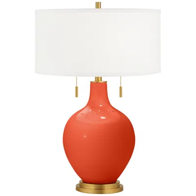 Color Plus Daredevil Toby Brass Accents Table Lamp