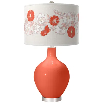 Color Plus Daring Orange Rose Bouquet Ovo Table Lamp