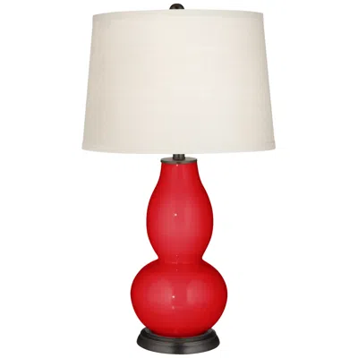 Color Plus Double Gourd 28 3/4" Bright Red Table Lamp