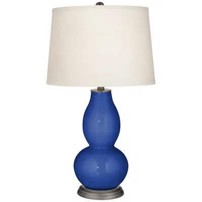 Color Plus Double Gourd 28 3/4" Dazzling Blue Glass Table Lamp