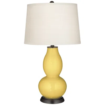 Color Plus Double Gourd 28 3/4" High Daffodil Yellow Table Lamp