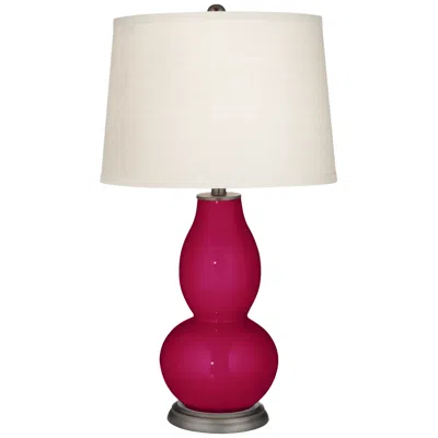 Color Plus Double Gourd 28 3/4" High French Burgundy Red Table Lamp