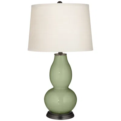 Color Plus Double Gourd  28 3/4" High Majolica Green Table Lamp