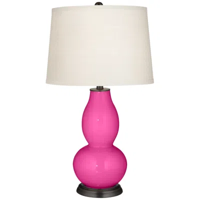 Color Plus Double Gourd 28 3/4" High Modern Fuchsia Pink Table Lamp