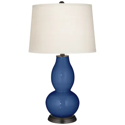 Color Plus Double Gourd 28 3/4"  High Monaco Blue Table Lamp