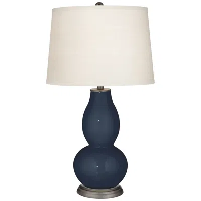 Color Plus Double Gourd 28 3/4" High Naval Blue Table Lamp