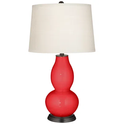 Color Plus Double Gourd 28 3/4" High Poppy Red Table Lamp