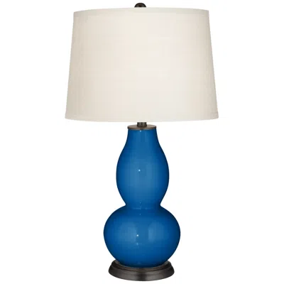 Color Plus Double Gourd 28 3/4" Hyper Blue Table Lamp