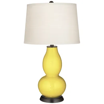Color Plus Double Gourd 28 3/4" Lemon Twist Yellow Table Lamp