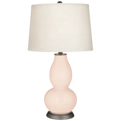 Color Plus Double Gourd 28 3/4" Linen Pink Glass Table Lamp