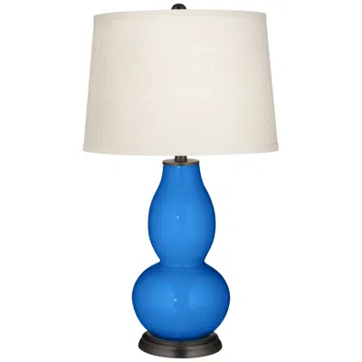 Color Plus Double Gourd 28 3/4" Royal Blue Table Lamp