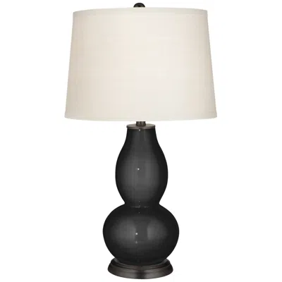Color Plus Double Gourd 28 3/4" Tricorn Black Glass Table Lamp