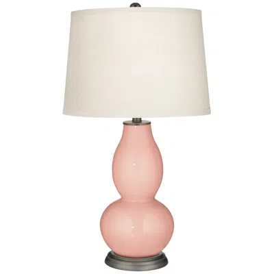 Color Plus Double Gourd 28 3/4" Warm Coral Pink Table Lamp