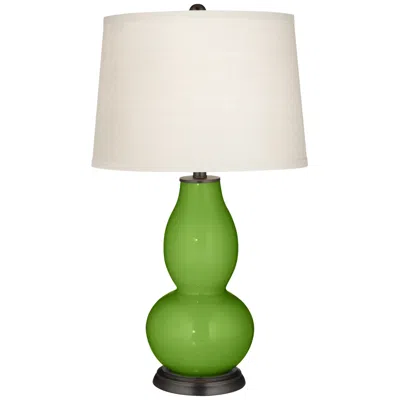 Color Plus Double Gourd 28 3/4" White Shade Rosemary Green Table Lamp