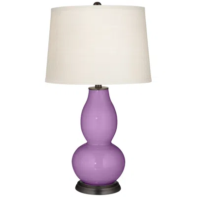 Color Plus Double Gourd 29 1/2" White Shade African Violet Purple Lamp
