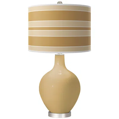 Color Plus Empire Gold Bold Stripe Ovo Table Lamp
