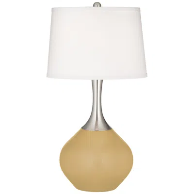 Color Plus Empire Gold Fog Linen Shade Spencer Table Lamp