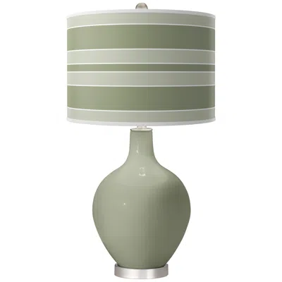Color Plus Evergreen Fog Bold Stripe Ovo Table Lamp
