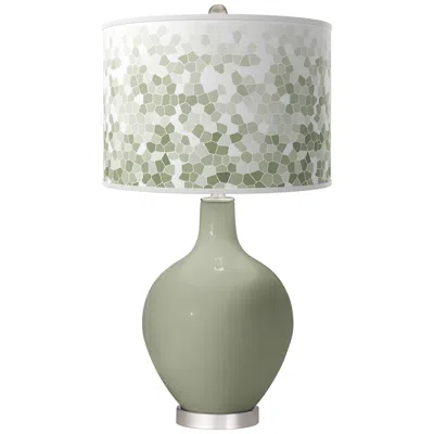 Color Plus Evergreen Fog Mosaic Ovo Table Lamp