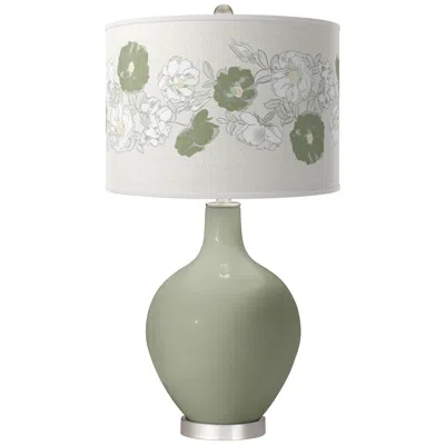 Color Plus Evergreen Fog Rose Bouquet Ovo Table Lamp