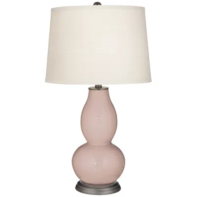 Color Plus Glamour Double Gourd Table Lamp With Vine Lace Trim