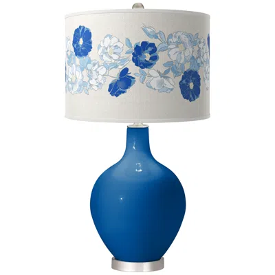 Color Plus Hyper Blue Rose Bouquet Ovo Table Lamp
