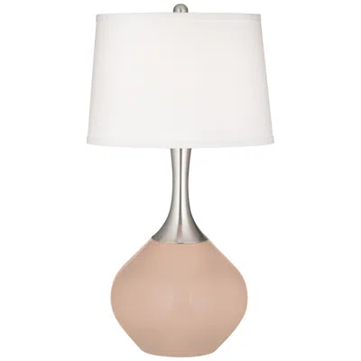 Color Plus Italian Coral Fog Linen Shade Spencer Table Lamp