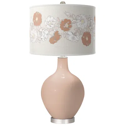 Color Plus Italian Coral Rose Bouquet Ovo Table Lamp