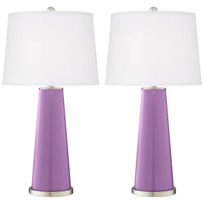 Color Plus Leo 29 1/2" African Violet Purple Table Lamps Set Of 2