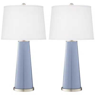 Color Plus Leo 29 1/2" Blue Sky Modern Glass Table Lamps Set Of 2
