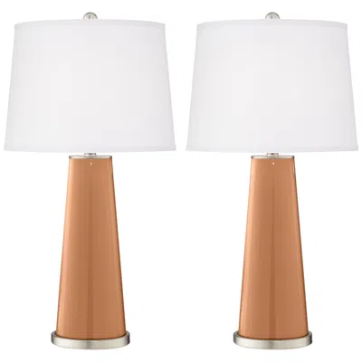 Color Plus Leo 29 1/2" Burnt Almond Brown Table Lamps Set Of 2