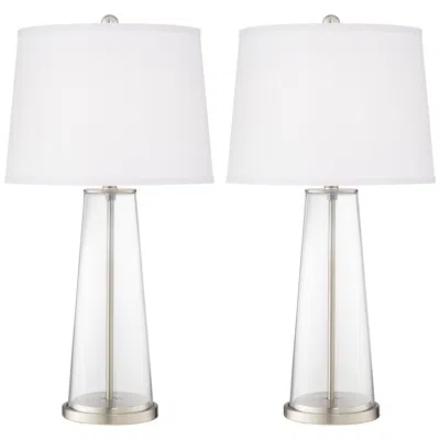 Color Plus Leo 29 1/2" Clear Glass Fillable Table Lamps Set Of 2